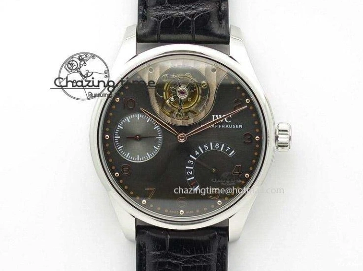 MIROTIME 0214 Portuguese Chrono RG IW371415 ZF 1:1 Best Edition Black Dial On Black Leather Strap A79350 (Slim Movement) FashionForward 7264